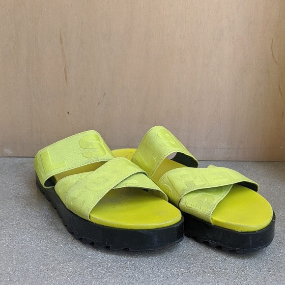 ❤️ Sorel Women's Yellow Slide Sandals Size 9.5 - Picture 3 of 11